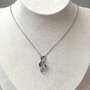 Silver-Tone Musical Note Pendant Necklace